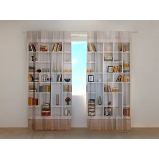 Fotogardine Bücherregal, Vorhang bedruckt, Fotodruck, Fotovorhang mit Motiv, nach Maß - 180