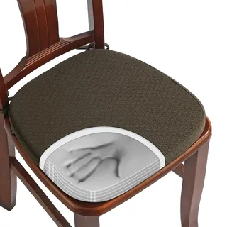 BUYUE Luxus Memory Foam Stuhl Kissen 1 Pack, Jacquard 40cm U-Form komfortable Esszimmerstuhl Pad, abnehmbare rutschfeste Küche Stuhl Sitzkissen, (1 Stück, braun)
