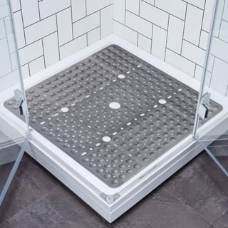 Walant Duschmatte rutschfest 69x69 cm,Duschmatte mit saugnäpfen,PVC Antirutschmatte Dusche Schimmelresistent BPA-frei, Duscheinlage Maschinenwaschbar badematte (Grau, 69 * 69cm)