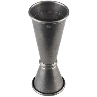 Buddy ́s Bar - Barmaß, 2,5 cl / 5 cl Doppelmaß, Innenmaße 1,5 cl / 3,5 cl, hochwertiges Barmaß, lebensmittelecht, Jigger zum Abmessen von Zutaten für Cocktails, Edelstahl antik