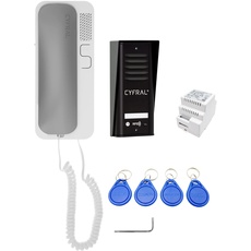 Cyfral Türsprechanlage Gegensprechanlage Cosmo R 1 mit 2-Draht-Anschluss, RFID Leser integriert, Set für eine Familie