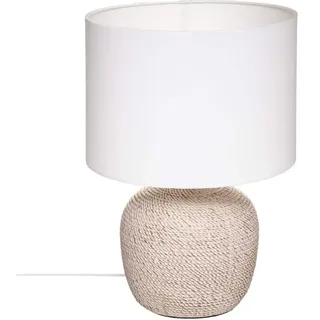 Tischlampe mit Keramikfuß DAVIA, H. 40 cm - Beige, Weiß