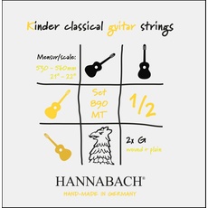 Hannabach 653079 Klassikgitarrensaiten Serie 890 1/2 Kindergitarre Mensur: 53-56cm - Satz