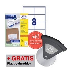 AKTION: 800 AVERY Zweckform Etiketten weiß 105,0 x 70,0 mm + GRATIS Pizzaschneider Luigi