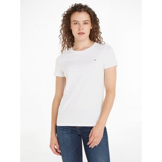 Tommy Hilfiger T-Shirt HERITAGE CREW NECK TEE mit Logo-Stickerei, Weiss, XS