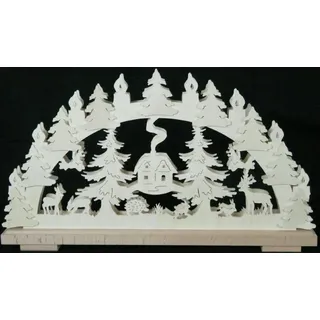 Schwibbogen Waldtiere klein mit Kerzen b x h= 50x27cm NEU Lichterbogen Holz