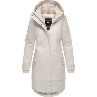 Ragwear Wintermantel Jannisa Coat Klassischer Damen Kurzmantel mit Kapuze, beige