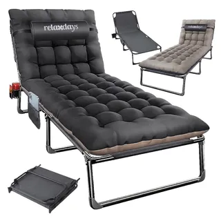 Relaxdays Campingliege grau