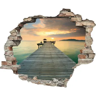 Queence "Steg", Wandsticker, Wandbild, selbstklebend, 3D, Wanddurchbruch,