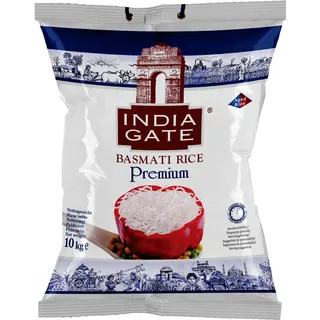 INDIA GATE Premium Basmati Reis – Feiner, aromatischer Langkornreis aus Indien, feines Langkorn (1 x 10 kg)
