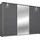 Schwebetürenschrank RAUCH "Kleiderschrank Schrank Garderobe CORTONA mit Passepartout", grau (graumetallic), B:278cm H:214cm T:64cm, Holzwerkstoff, Schränke, Schwebetürenschrank, und optionaler Beleuchtung inkl. Inneneinteilung 2 Boxen und Böden