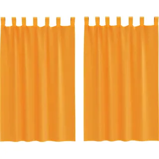 vidaXL Voile Vorhänge mit Schlaufen 2 Stk. Orange 140x175 cm - Orange