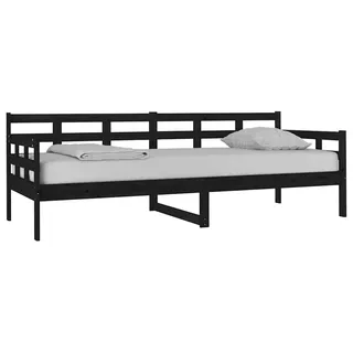 vidaXL Tagesbett Schwarz Massivholz Kiefer 80x200 cm - Schwarz