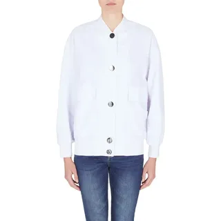 Armani Exchange Unisex Sustainable, Cross Gender, Round Metal Buttons Jacket, Optic. White, M EU