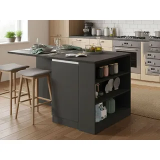 Dmora Unterschrank Kücheninsel Osvaldo 160 x 90 x 90 cm Schwarz