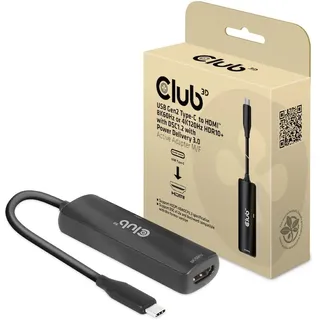 Club 3D USB-C zu HDMI Adapter 0,17 m Schwarz