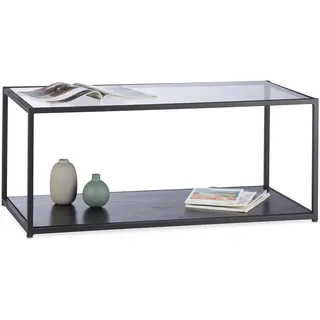 Relaxdays Couchtisch Glas schwarz 100,0 x 50,0 x 42,0 cm