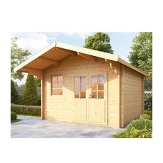 Wolff Finnhaus Holz-Gartenhaus Lisa 44-B XL 420 cm x 500 cm mit Anbaudach