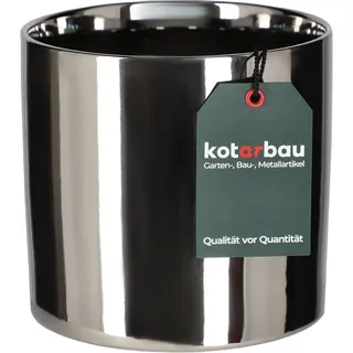 KOTARBAU® Glänzend Blumentopf ⌀ 160 mm Zylinder Pflanztopf aus Keramik dekorativer Übertopf Silber Pflanzkübel Blumenkübel für Zimmerpflanzen Gartentopf