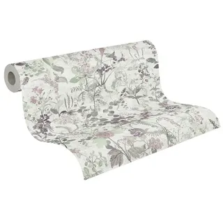 A.S. Création Blumentapete 10 m x 0,32 m 388251 Grün/Rosa