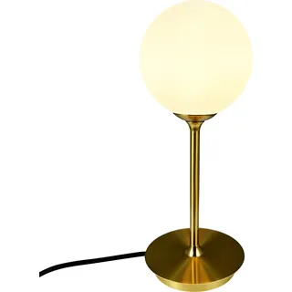 Tischlampe, Tischleuchte, Nachttischlampe, Schreibtischlampe, LED Leselampe, Sia Messing - Weiß, Gold