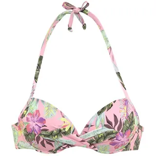 s.Oliver Push-Up-Bikini-Top »Azalea« mit tropischem Druck, rosa