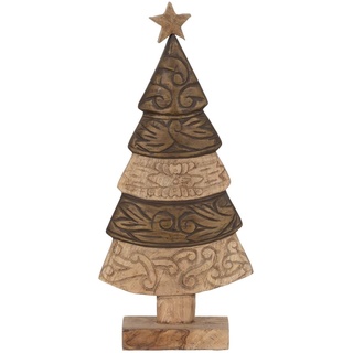 BigBuy Weihnachtsschmuck Weihnachtsbaum aus Mango-Holz – 50 cm