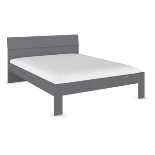Rauch Möbel Flexx Bett Doppelbett Futonbett in Grau metallic, Schwarz, Liegefläche 140 x 200 cm Gesamtmaße Bett BxHxT 145 x 90 x 209 cm