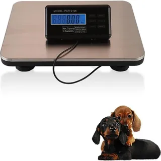 Digitale Waage - Plattformwaage - 300 kg Tragkraft - Zwei Wiege-Modi - LCD-Display - Edelstahl-Plattform - Schwarz