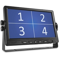 Carmedien 9" Quad Monitor CM-NMR9Q4 4 Fach Split-Screen Video Display LCD LED TFT Bildschirm 12V - 24 Volt Auto