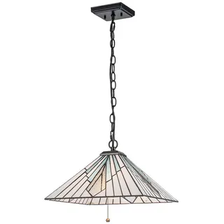 Elstead Lighting Hängeleuchte , Multicolor, Dunkelbraun , Metall, Glas , 180 cm , Grüner Punkt, RoHS, Made in Europe, Schutzklasse I (Erdungsanschluss) , Lampen & Leuchten, Innenbeleuchtung, Hängeleuchten, Pendelleuchten