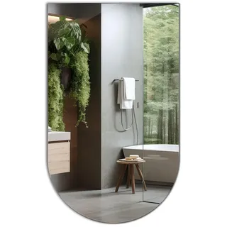 Tulup Spiegel 60x100 cm Asymmetrisch , Transparent , Glas , Oval , 60x100x60 cm , Spiegel, Wandspiegel