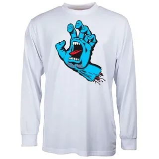 Santa Cruz Screaming Hand Langarm-t-shirt - White - S