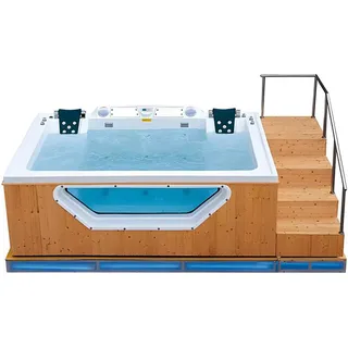 Relaxpool Sprudelbad Spa Whirlpool Hydromassagewanne Massagebad 356x202 cm - Braun