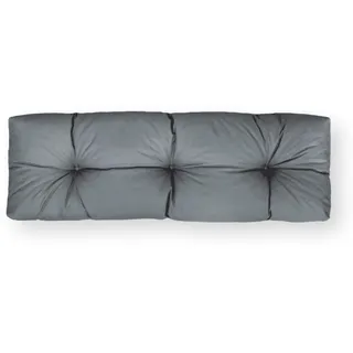 4L Textil Palettenkissen waschbar Palettenauflagen Europaletten Sitzkissen Rückenlehne wetterfest (Rückenlehne 120x60 cm, Dunkelgrau Uv-beständig) - Dunkelgrau