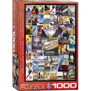 1000 Teile Puzzle - Puzzle - Vintage Art Kanadische Reisewerbung + Puzzle Alu Rahmen für 1000er