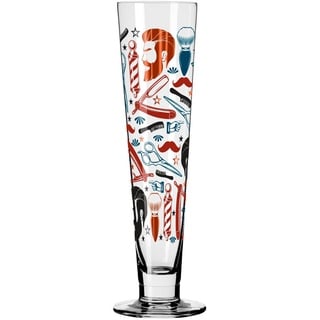 Ritzenhoff Bierglas , Blau, Rot, Schwarz, Kupferfarben , Glas , 385 ml , 7.5x24.9x7.5 cm , Fsc, Made in Germany , Gläser, Biergläser