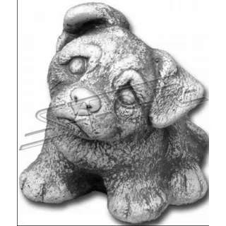 Garten Dekoration Hund Terrasse Stein Figuren Figur Deko Statue Skulptur S103073 - Weiß