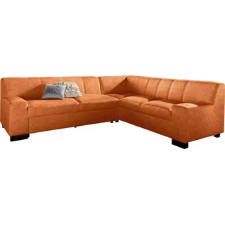 DOMO collection Ecksofa »Norma, moderne Armlehnen, zeitlos und elegant, Breite 247cm, L-Form« wahlweise mit Bettfunktion, orange