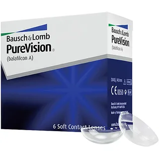 Bausch + Lomb PureVision Monatslinsen, sphärische Kontaktlinsen, weich, 6 Stück / BC 8.3 mm / DIA 14 / -1.50 Dioptrien