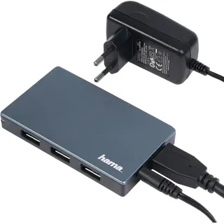 Hama USB-Hub, 4 Ports, 5 Gbit/s, Laden 00200115