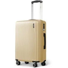 LUGG 71,1 cm ABS-Gepäck mit TSA-Einkerbung, Aluminium-Trolleygriff, 360° drehbare Räder, wasserabweisendes und langlebiges Material, kompatibel mit Fluggesellschaften (75 x 30 x 49 cm), sand, 38,1 cm,