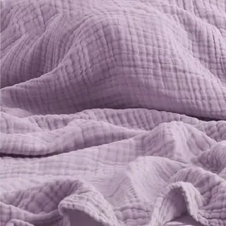 YBOEG Muslin Decke Erwachsene Sommer, Muslindecke Sommer Erwachsene, Sanfte Muslin Decke 6 Lagig, Lightweight Breathable Muslin Blanket in Groß für Sofa, Bett, Sessel (Lila,230×230 cm)