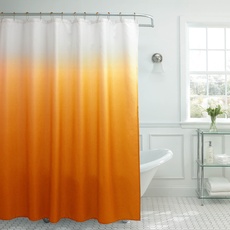 Creative Home Ideas - Duschvorhang-Set aus Strukturiertem Stoff, inklusive 12 leicht gleitenden Metallringen, moderner Badezimmer-Dekor, maschinenwaschbar, Maße: 177,8 x 182,9 cm, Orange Ombre
