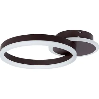 BELIANI LED Leuchte Braun Aluminium Einzelner kreisförmige Ring runder Sockel Glam Minimalistisch Wohnzimmer Schlafzimmer - Braun