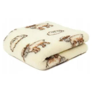 Kam-Pol Merino Wolldecke 75x100 cm Kuschelig Creme