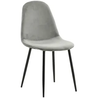 venture home Stuhl-Set Polyester/Samt grau/schwarz