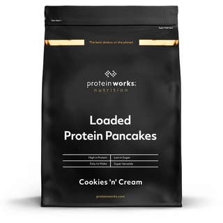 Protein Works Loaded Protein Pancakes | Cookies 'n' Cream | Proteinreiches Frühstück | Zuckerarmer Snack | schnell & einfach herzustellen| 500g