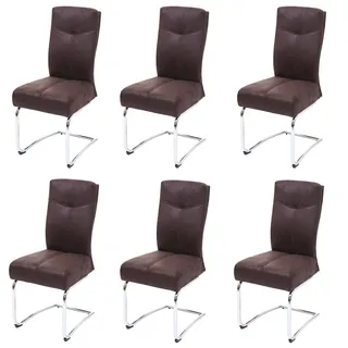 Mendler Esszimmerstuhl HWC-G56 Stoff braun 6er Set