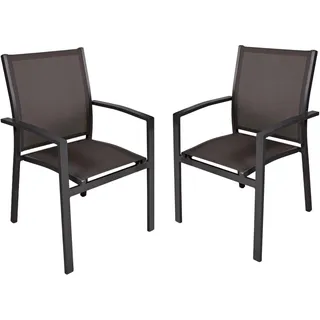 Stapelstuhl ELENA, 2er Set - Schwarz, Dunkelgrau